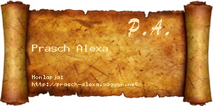 Prasch Alexa névjegykártya